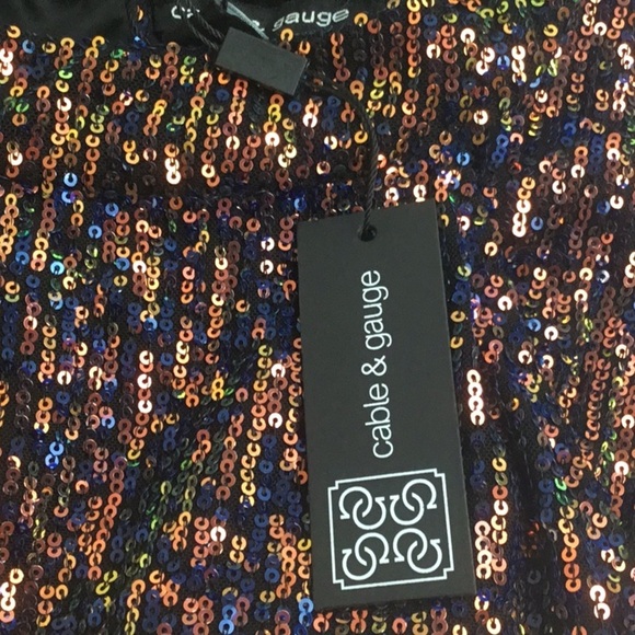Cable & Gauge Sequin Sleeveless Top Size Large NWT - Picture 6 of 7